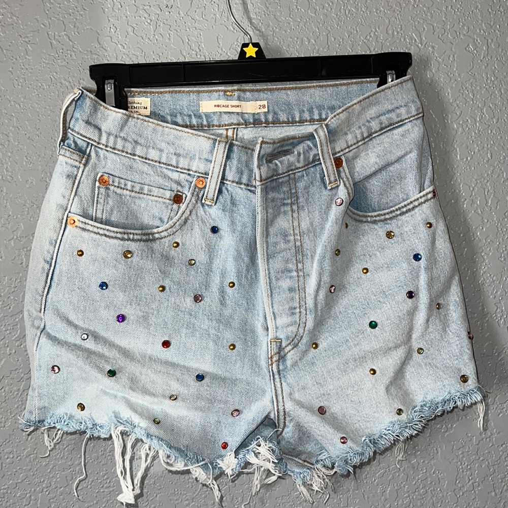Levi Bedazzled Jean Shorts
